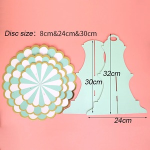 Disposable Multi-layer Paper Cake Rack Birthday Party Decoration Three-layer Hot Stamping Dessert <b>Table</b> Cake Tray Cupcake Stand - Product Image 5