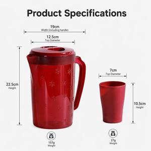 <b>Large</b> Capacity Plastic Water Pitcher Jug Heat Resistant Food Grade BPA Free PP Colorful for Home Restaurant Outdoor Party - Product Image 5