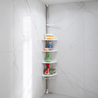 Étagère d'angle pliable en plastique multi-niveaux pour cuisine et salle de bain, support de rangement domestique peu encombrant