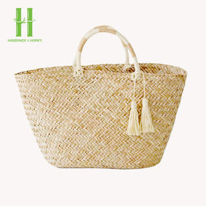 Cesta de algas marinas saludable hecha a mano, almacenamiento colgante tejido para compras, Picnic, decoraciones navideñas, regalos, cesta de lavandería OEM - Product Image 1