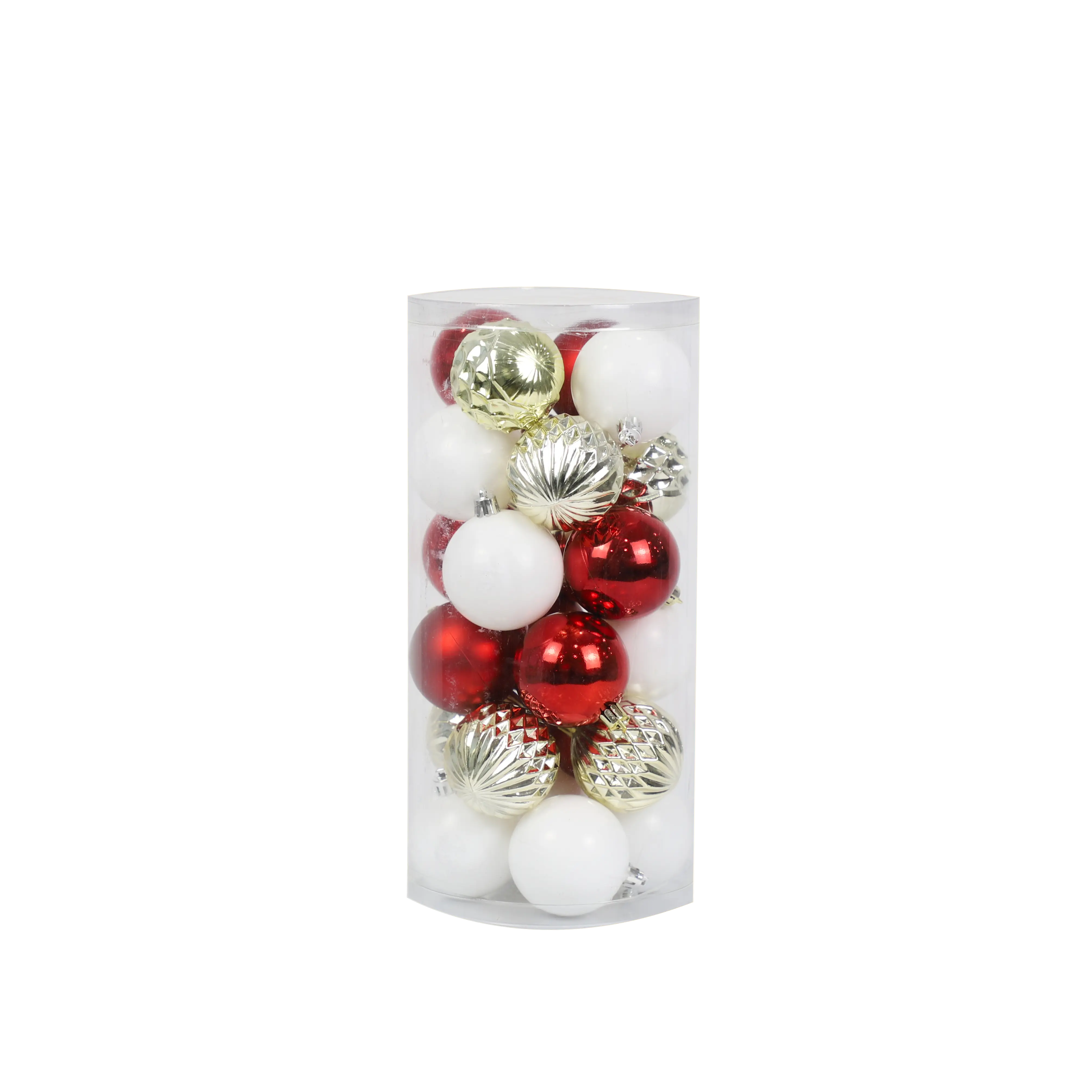 Manufacturer Christmas Decor Ball Sets Red White Ornaments with 4cm 8cm Ball Christmas Plastic Ball for Exporter from China