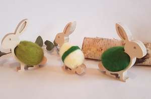 <strong>EASTER</strong> WOODEN BUNNY <strong>KINDER</strong> <strong>EGG</strong> HOLDER DECORATION HAPPY <strong>EASTER</strong> RABBIT <strong>EGG</strong> HOLDER - Product Image 4