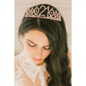 Decorazione per Compleanno Ragazza 16,21 Anni, Set Fascia per Capelli Oro Rosa con Nastro Paillettato - Novità Impermeabile a Prezzo <span class=keywords><strong>di</strong></span> Fabbrica - Product Image 4