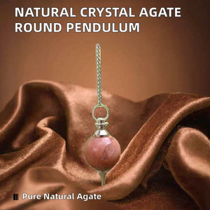 Péndulo de Cuarzo Rosa Natural con Cadena para Sanación con Cristales y Radiestesia, Venta al por Mayor de Gemas para Meditación Espiritual - Product Image 2