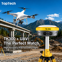 Receptor de Estación Base GNSS RTK Toptech TK300, Resistente al Agua IP68, Radio Interna de 2W, Conexión para Drones, para Proyectos de Topografía