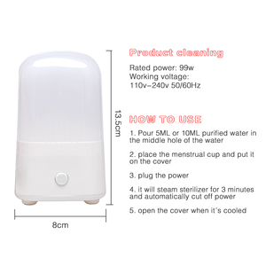 Venta al por mayor de silicona ecológica Coppetta <span class=keywords><strong>Copa</strong></span> <span class=keywords><strong>Menstrual</strong></span> Esterilizador Menstruales Esterilizador Vapor - Product Image 6