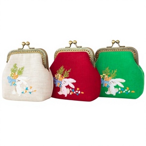 Portefeuille Unisexe Portable Élégant en Lin Imprimé Animaux Brodé à la Main, Imperméable, Style Vintage, Idéal pour les Occasions Formelles - Vente en Gros - Product Image 1