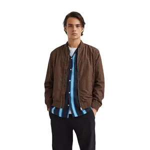 Latest Design High Quality Plain Bomber Jacket Custom Business Man Blazer Satin Windproof Bomber Jacket For Men