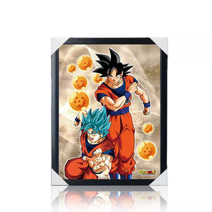 Venta al por mayor personalizado 3D Lenticular Flip holográfico Manga imágenes <span class=keywords><strong>Dragon</strong></span> <span class=keywords><strong>Ball</strong></span> <span class=keywords><strong>Z</strong></span> Goku Messi Ronaldo 3D Anime <span class=keywords><strong>Poster</strong></span> con marco - Product Image 2