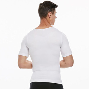 Anti sudor transpirable deportivo entrenamiento Fitness Muscular sin costuras Control de barriga forma elástica cuerpo chaleco Camiseta blanco negro para hombres - Product Image 3