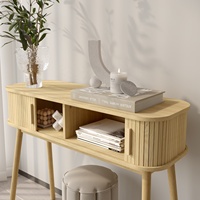 Direct usine : Commode en bois pour chambre à coucher, bureau en rotin pour salon avec 2 tiroirs et table d'angle