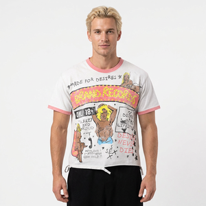 Camiseta de Hombre de Alta Calidad, Talla Grande, Manga Corta, Logotipo Frontal, Cuello Alto, 100% Algodón, Formal, Ecológica, con Ribete en Contraste, Estilo Indie - Product Image 6