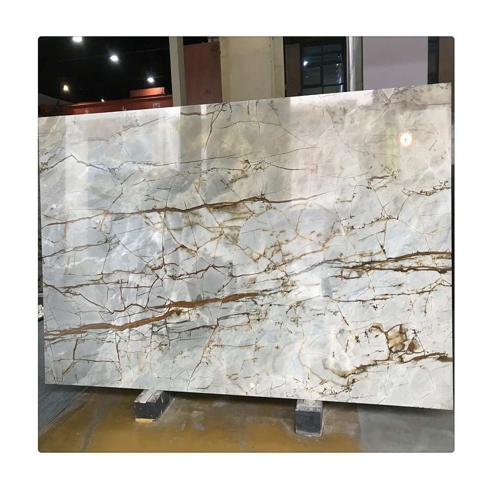 Blue Roma imperial quartzite marble stone big slabs for various designs