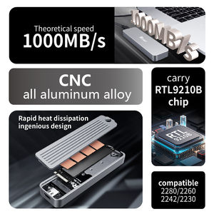 Rihao M.2 SSD ổ đĩa trạng thái rắn di động ổ cứng trường hợp M.2 NVMe giao thức bên ngoài ổ cứng trường hợp SSD hộp - Product Image 3