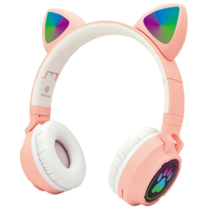 Casque sans fil pour enfants avec oreilles de chat, casque avec lumière LED clignotante, écouteurs avec prise audio 3,5 mm filaire pour garçons, filles et adultes - Product Image 4