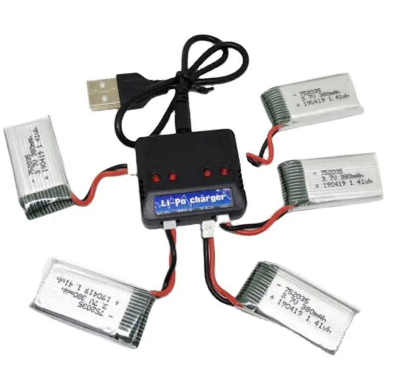 Highdrive battery Lipo Akku 380mAh 1s 3.7V Walkera 25C Hubsan Ladybird X1 X4 Galaxy 752035 drone battery