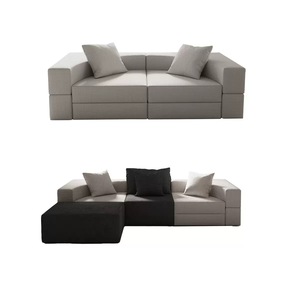Juego de Sofás Modulares en Forma de L, Diseño Personalizado OEM, Asientos Acolchados, Embalaje al Vacío, Compresión, Sin Estructura, con Reposapiés - Product Image 2