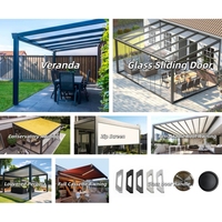 Pergola de terrasse en aluminium thermolaqué, toit en polycarbonate transparent, abri de jardin extérieur
