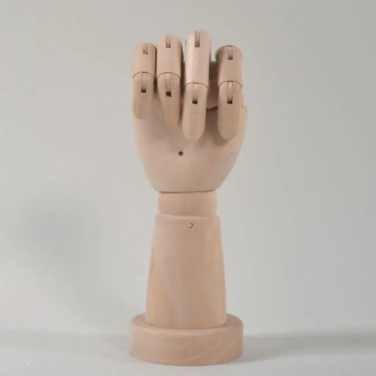 Maniquí de mano ajustable articulado de madera para exhibición de joyas, gran oferta
