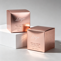 Boîte de beauté en carton biodégradable avec laminage brillant rose gold personnalisé, livraison express 72H, emballage pour soins de la peau