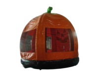 Castillo Inflable con Temática de Calabaza de Halloween, Trampolín Inflable para Fiestas y Eventos