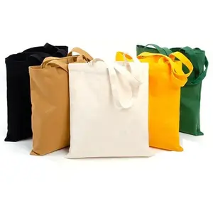 批发定制可重复使用的生态空白棉帆布购物手提包印花手提袋