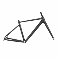 Cadre de vélo de route en alliage d'aluminium C5pro, fourche en carbone, frein à disque, câblage interne, tube de direction conique, axe traversant, tailles 41, 44, 47