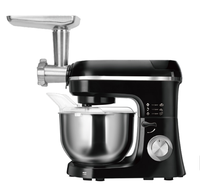 Mélangeur à pâte de table électrique multifonction 1100W avec moteur en cuivre, 6 vitesses, design à tête inclinable, bol mélangeur en acier inoxydable, crochet pétrisseur