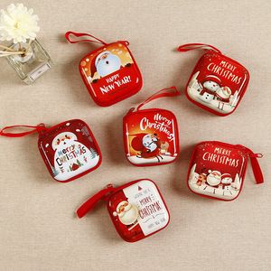 <b>Christmas</b> <b>Mini</b> Small Semi Circle Candy Mint Cute Hinged Decorative Custom Gift Printed Keychain Metal Tin Box - Product Image 3