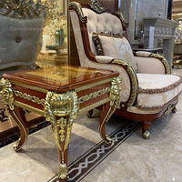 Chaise longue d'appoint en bois au design antique Chaise de canapé simple et tables d'appoint pour salon de style classique victorien