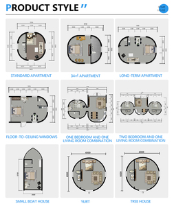 Casa a Cupola Prefabbricata in EPS, Impermeabile, <span class=keywords><strong>per</strong></span> <span class=keywords><strong>Glamping</strong></span>, Cupola Geodetica Prefabbricata in Vendita - Product Image 4