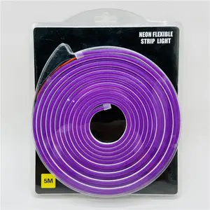 Kits de bande lumineuse néon en silicone violet/violet de haute qualité 6mm 8mm bon marché et de haute qualité avec adaptateur secteur Bande lumineuse