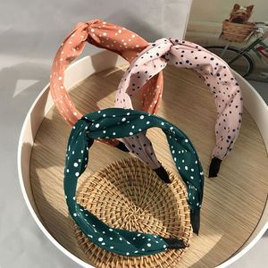 Diadema de tela con lazo de lunares estilo coreano, accesorio para el cabello para mujer, tocado informal - Product Image 3