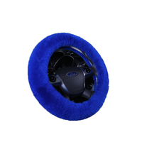 3 Miếng Vỏ Bọc Vô Lăng Mịn Màu Xanh Sapphire Đặt Lông Cho Phụ Kiện Xe Hơi Vỏ Bọc Cần Số Mờ Vỏ Phanh Tay