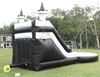 Toboggan aquatique commercial en PVC pour enfants et adultes, toboggan aquatique gonflable avec piscine
