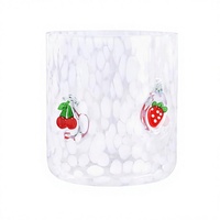 OrtusHome 14 Ounce Fruit Icons (kers, citroen, aardbei) glazen sapglazen vaatwasmachinebestendig sterk duurzaam feestcadeau voor