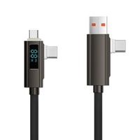 Nuevo Diseño, Cable USB Tipo C de Carga Rápida de 60 W con Pantalla LED |   Lámina de Cobre Puro de Aleación de Aluminio y Silicona para Cámara e Impresora