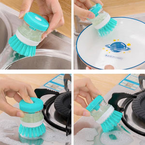 Fregador con dispensador de jabón Cepillos de fregado para limpieza con dispensador de jabón con botón pulsador - Product Image 6