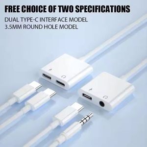 2 in 1 type c to type c headphone adapter dual usb c digital audio aux <b>cable</b> otg <b>cable</b> for mobile phone - Product Image 3