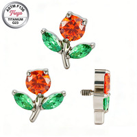 Customized G23 Titanium Piercing Jewelry Cute Korean Floral Earrings Wholesale Fashion Fine Stud Daith Flower Earrings for Women