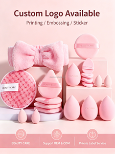 Blnieece - Set de 20 Esponjas de Maquillaje Rosas, Suaves, para Limpieza Facial, con Banda para el Cabello, Lavables, con Logotipo Personalizado, Herramienta Cosmética - Product Image 5