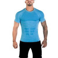 Vêtements de sport de fitness OEM, vêtements d'entraînement, vêtements de sport, logo personnalisé, t-shirt de sport pour homme à séchage rapide, ajusté, sans couture