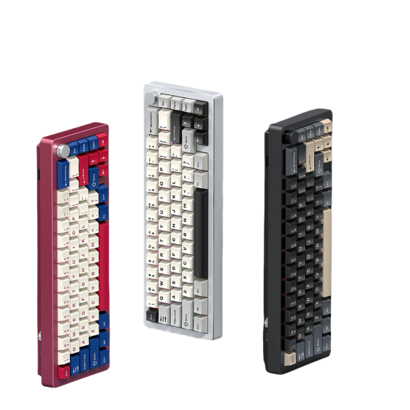 R65 RGB Mechanical Keyboard Aluminum Tutuo CNC Three-mode Wireless BT Keyboard Customized Hot Swap Gaming Keypad for Computer
