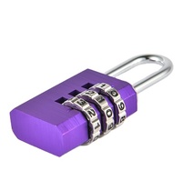 Cadenas de sécurité en aluminium personnalisable violet avec serrure à code