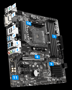 เมนบอร์ดเกมมิ่งมือสองขายส่ง B450M PRO-VDH AM4 Micro-ATX ยี่ห้อ Msi รุ่น B450M PRO-VDH B450M AMD AM4 รองรับ DDR4 PCIe 3 - Product Image 1