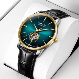 Reloj de Vestir Automático Minimalista Esqueleto de 41MM, Logotipo Personalizado OEM, Miyota 90S5, Relojes Delgados Mecánicos para Hombre, Cuero Genuino - Product Image 3