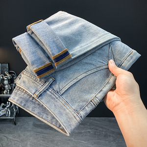 Jean d'affaires haut <span class=keywords><strong>de</strong></span> gamme pour homme – Nouvelle collection Printemps-Automne 2026 – Tendance et populaire – Coupe droite ample et élastique - Product Image 6