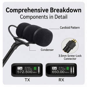 Sistema de Micrófono Inalámbrico UHF con Clip <span class=keywords><strong>para</strong></span> Saxofón, Trompeta, Músicos y Sistemas de PA Activos - Product Image 5