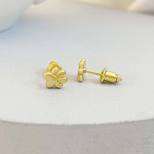 Boucles d'oreilles clous délicates et mignonnes 2026, plaquées or 18 carats, motif patte de chat pour femme - Product Image 4