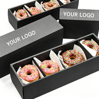 Anpassbare 4-Fach Dessertbox mit Trennwänden für Kuchen und Gebäck für Bäckerei Snack Süßgebäck Pyramidenförmige Papierbox